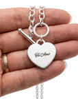 Sterling Silver Engraved Heart Necklace, Personalized Heart Pendant, Custom Name Necklace, Hand Stamped Jewelry, Gift for Her, Mom Gift