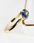 East West Half Bezel Sapphire Engagement Ring 14k Gold - Melt'm Jewelry