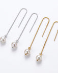 Freshwater Pearl Chain Earrings in Gold Filled, Solid Gold or Sterling Silver - Melt'm Jewelry