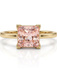 14k Gold Princess Cut Morganite Ring