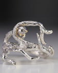 Salt and Pepper Diamond Twig Ring