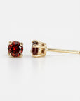 Garnet Stud Earrings 14k Gold - Melt'm Jewelry
