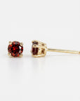 Garnet Stud Earrings 14k Gold