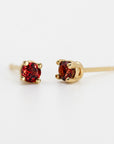 Garnet Stud Earrings 14k Gold - Melt'm Jewelry