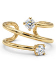 14k Gold Cz Ear Cuff, Single (Half Pair) - Melt'm Jewelry