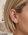 14k Gold Cz Ear Cuff, Single (Half Pair) - Melt'm Jewelry