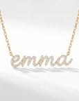 14K Solid Gold Diamond Name Necklace - Custom Personalized Jewelry - Melt'm Jewelry