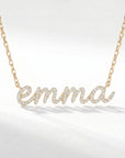 14K Solid Gold Diamond Name Necklace - Custom Personalized Jewelry