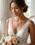 Blush Princess Morganite Necklace in1 4k Solid Gold - Melt'm Jewelry