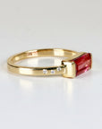 Baguette Pink Tourmaline Ring in 14k Gold, October Birthstone Jewelry - Melt'm Jewelry