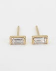 Baguette Diamond Stud Earrings 14k Gold - Melt'm Jewelry