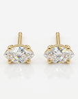Marquise Diamond Stud Earrings, 0.14 ct VS Diamond Earrings 14k Gold - Melt'm Jewelry