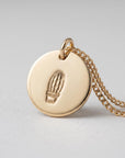 Dainty Personalized Gold Disc Necklace (Cactus, Bee, ASL Sign) - Melt'm Jewelry