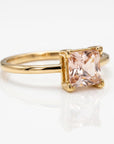 14k Gold Princess Cut Morganite Ring