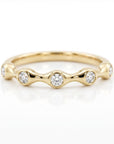 Five Diamond Wedding Band in 14k Yellow Gold - Melt'm Jewelry