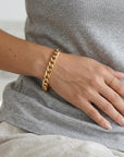 7.5mm Thick Gold Filled Curb Chain Bracelet - Melt'm Jewelry