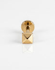 Teeny Tiny Pyramid Flat Back Earrings 14k Solid Gold, Internally Threaded Ear piercings - Melt'm Jewelry