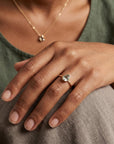 Pear Green Tourmaline Ring 14k Gold - Melt'm Jewelry