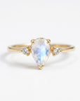Pear Moonstone Ring with Diamond Accents - Melt'm Jewelry