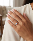 Pear Moonstone Ring with Diamond Accents - Melt'm Jewelry