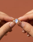 Pear Moonstone Ring with Diamond Accents - Melt'm Jewelry