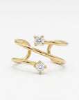 14k Gold Cz Ear Cuff, Single (Half Pair) - Melt'm Jewelry