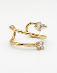 14k Gold Cz Ear Cuff, Single (Half Pair) - Melt'm Jewelry