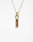14k Solid Gold Vertical Bar Initial Necklace - Melt'm Jewelry