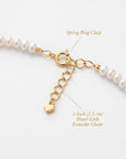 Freshwater Pearl Necklace on Turquoise Silk, Gold Filled Crab Charm, Summer Layering Necklace, 18 Inch with Heart Extender