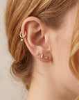 Teeny Tiny Pyramid Flat Back Earrings 14k Solid Gold, Internally Threaded Ear piercings - Melt'm Jewelry