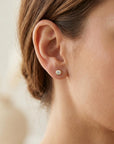 Moissanite Martini Stud Earrings in 14k Gold, 0.17ct Bezel Set Round Studs, Everyday Diamond Alternative