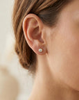 Moissanite Martini Stud Earrings in 14k Gold, 0.17ct Bezel Set Round Studs