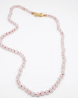 Pink Quartz Charm Holder Necklace, Hand Knotted Silk - Melt'm Jewelry