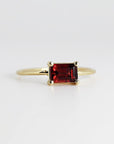14k Gold East West Garnet Ring - Melt'm Jewelry