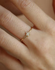 Genuine Diamond Star Ring in 14k Gold - Melt'm Jewelry