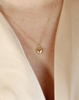 14k Gold 3D Puffy Heart Pendant Necklace - Melt'm Jewelry