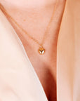 14k Gold 3D Puffy Heart Pendant Necklace - Melt'm Jewelry