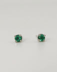Delicate Emerald Stud Earrings in 14k Gold (Yellow, White or Rose Gold) - Melt'm Jewelry