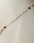 Gold Slave Bracelet, Garnet Hand Chain Bracelet - Melt'm Jewelry
