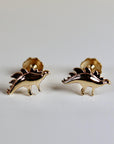 Dinosaur Earrings 14k Solid Gold, Single / Pair, Plateosaurus Dinosaur Earrings - Melt'm Jewelry