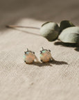 Round Cut Opal Stud Earrings 14k Gold - Melt'm Jewelry