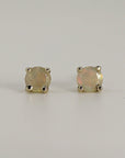 Round Cut Opal Stud Earrings 14k Gold - Melt'm Jewelry