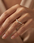 Curved Diamond Wedding Band Ring - Melt'm Jewelry