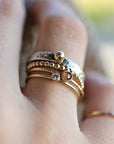 14k Gold Dot Stacking Gold Ball Ring - Mixed Metal Ring - Melt'm Jewelry