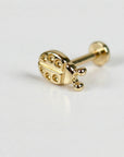 Ladybug Flat Back Earrings 14k Solid Gold (SINGLE OR PAIR) - Melt'm Jewelry