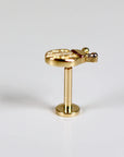 Ladybug Flat Back Earrings 14k Solid Gold (SINGLE OR PAIR) - Melt'm Jewelry