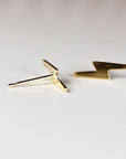 Lightning Bolt Earrings 14k Solid Gold, Lightning Bolt Jewelry - Melt'm Jewelry
