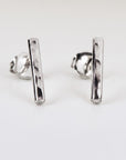 Minimal Simple Hammered Bar Stud Earrings Gold Filled - Melt'm Jewelry