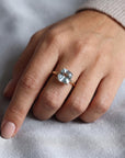 Cushion Cut Aquamarine Solitaire Ring, 2.3 Carat 8mm March Birthstone in 14K Gold, Four Prong Basket Setting - Melt'm Jewelry
