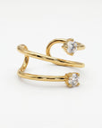 14k Gold Cz Ear Cuff, Single (Half Pair) - Melt'm Jewelry